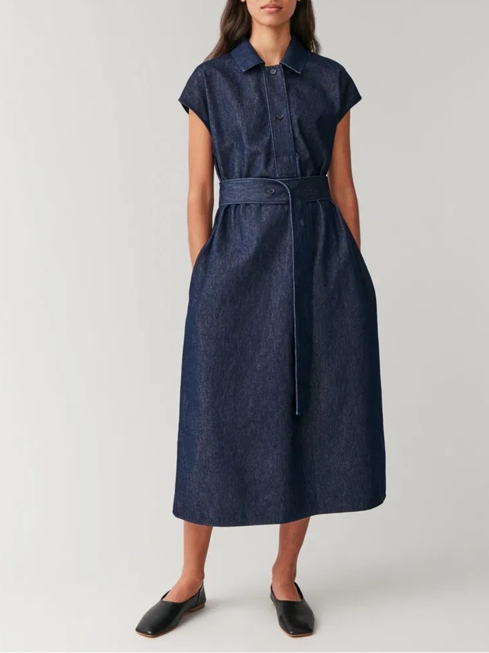 COS Belted Organic Cotton denim dress 2